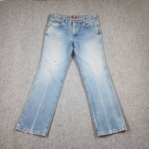 Wrangler Jeans Mens 33x30 36MWZ Slim Fit Faded Distressed Cowboy Denim Rodeo